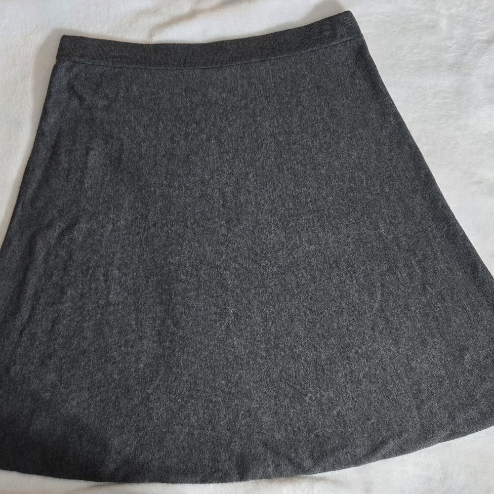 Ann Taylor Charcoal A-Line Knit Skirt